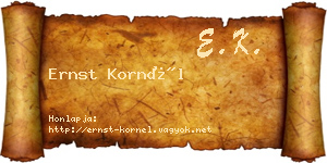 Ernst Kornél névjegykártya